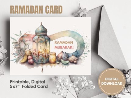Ramadan Mubarak Card Instant Download | Ramadan Mubarak Greeting Card | Printable Ramadan Card | Ramadhan Card | Instant download