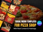 Social Media Templates for Pizza Shops | Instagram Template Designs For Pizza Shops | Canva Templates For Pizza Shops