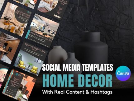 Social Media Templates for Home Decor Business | Canva Instagram Template Designs For Home Decor Business