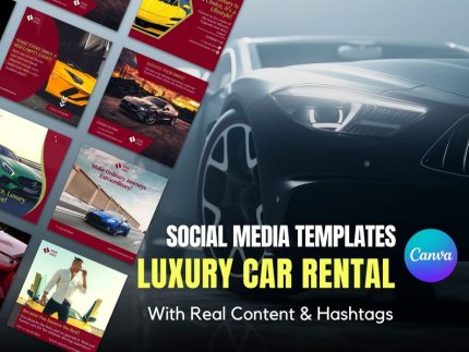 Social Media Templates for Luxury Car Rental Businesses | Instagram Template Designs For Luxury Car Rental | Canva Templates For Car Rentals